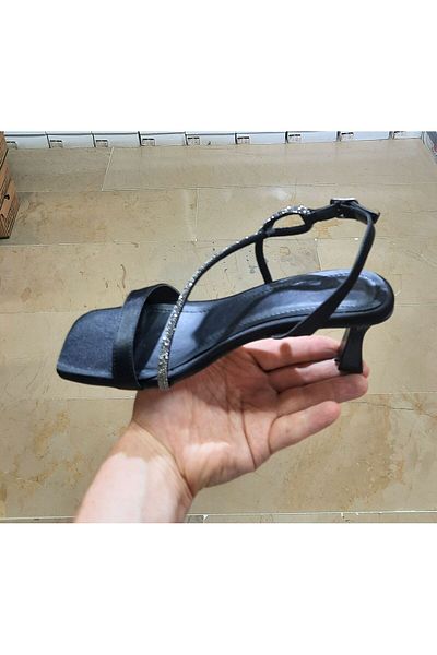 BRGL Women's 7 cm Kadeh Heel Satin Stone Evening Shoes