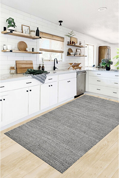 G&C HOME Dijital Kaymaz Yıkanabilir Modern HASIR  desenli Mutfak Halısı Salon...
