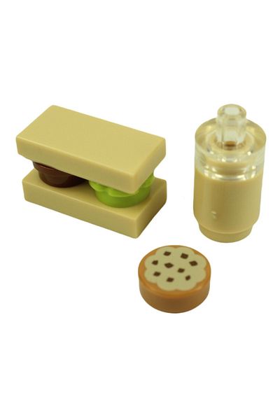 LEGO Original Accessory Custom Moc City Minifigure Food Hamburger Beverage Cookie 7 Pieces