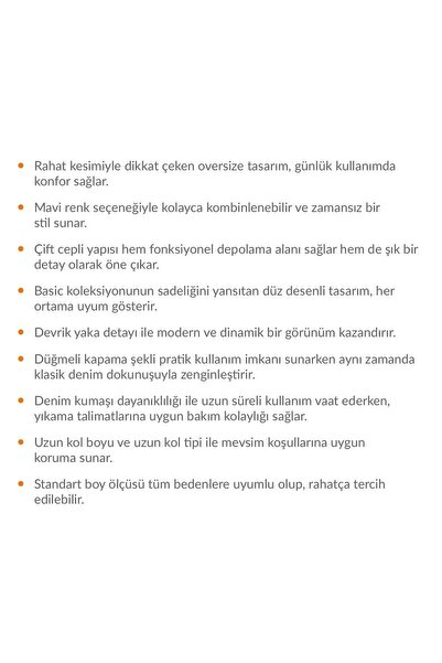 Genel Markalar Kadın Mavi Oversize Kot Ceket