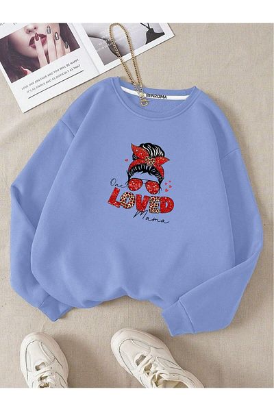 BENROMA Hanorac unisex pentru copii - Imprimat Loved Mama, Decolteu