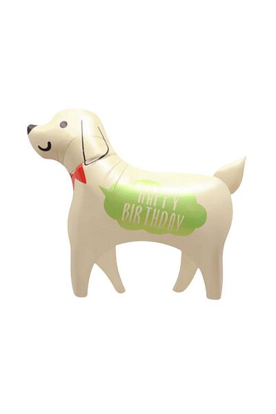 Partifabrik Retro Vintage Brown Yellow Tone Big Dog - Happy Birthday Pet Balloon, Baby Sower Birthday First Year