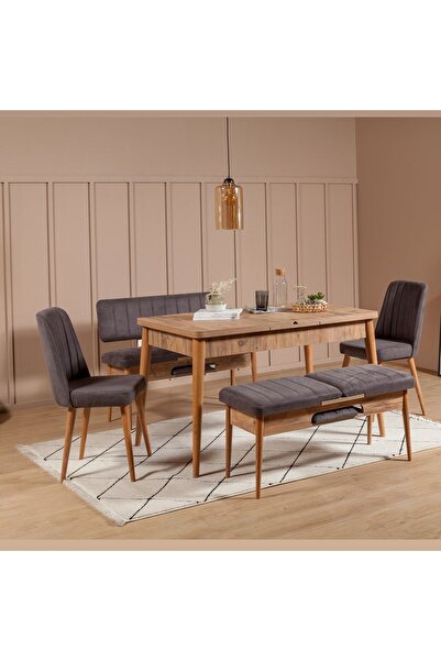 REYSA MOBİLYA Sembol Extra Mutfak Masa Takımı Atlantik Soho Antrasit