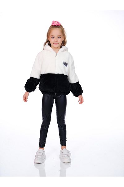 Kamex Black and White Welsoft Plush Coat - Zippered, Two Colors