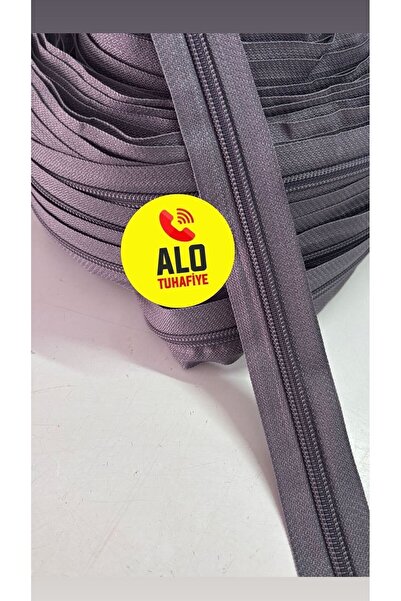 ALOTUHAFİYE Gri metrelik fermuar 10 metre 20 başlık