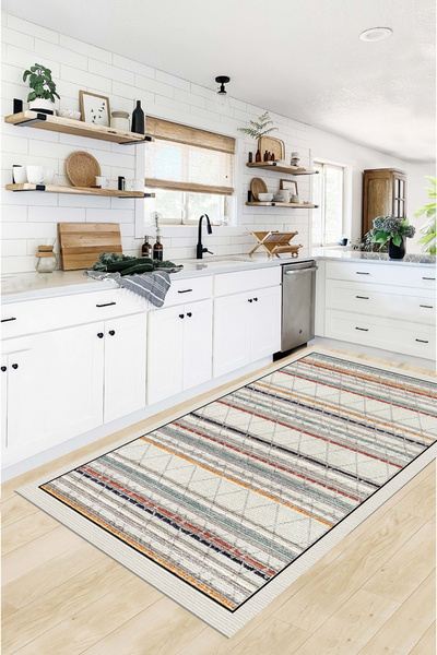 G&C HOME Dijital Kaymaz Yıkanabilir Modern  Mutfak Halısı Salon Halısı Yolluk