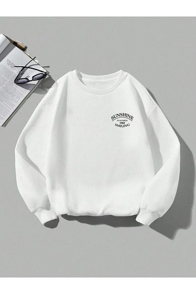FAVORİST Sunshine Printed Crew Neck Sweatshirt