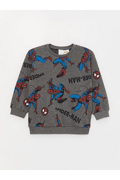LC Waikiki Spiderman Printed Baby Boy Sweatshirt and Sweatpants Set - Crew Neck, Long Sleeve, Set of 2