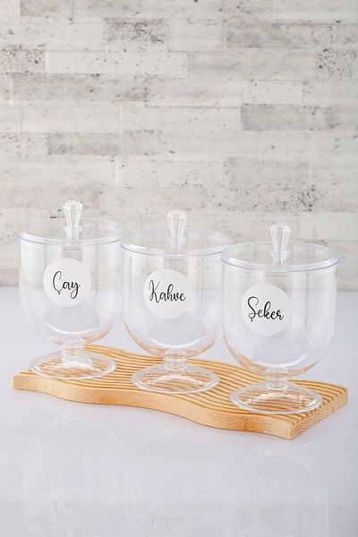ANJEAHOME Chepo 1500 ml Transparent Hard Plastic Food Storage Set - 3-Piece Kitchen Organizer (with Labels)