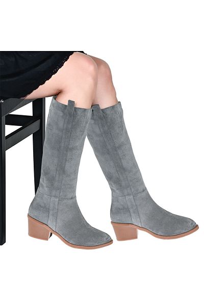 Moosefield Genuine Leather Gray Women's Boots