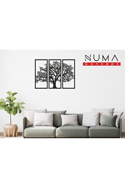 Numa Concept Duvar Dekoru 3'lü MDF Çınar Ağacı Salon Ofis Ve Antre İçin | 39x17,5 Cm