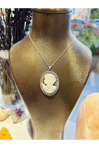 Luna Gümüş Cameo Madalyon Kolye