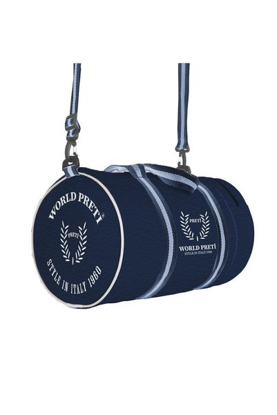 WORLD PRETİ Unisex Navy Blue Color Artificial Leather Fabricated Cylinder Spo...