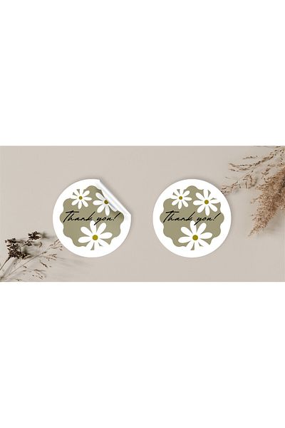 anka design 48 Pieces of Coated Sticker - Packaging and Shipping Label (4X4Cm) - Thank You