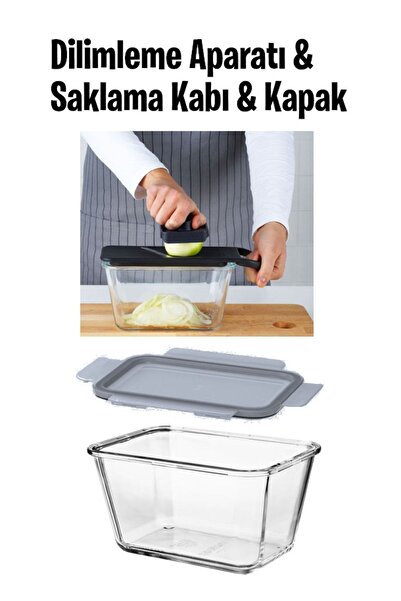 IKEA Dilimleme Aparatı & Saklama Kabı & Kapak > 3'lü Kombin