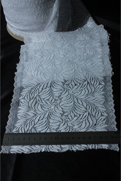 ÖZPAŞ TEKSTİL VE AKSESUAR 22cm Λευκή Λύκρα Δαντέλα - Στενά Φύλλα