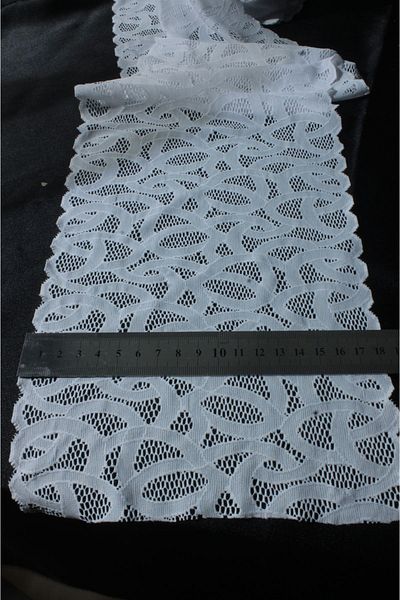 ÖZPAŞ TEKSTİL VE AKSESUAR Lycra Lace Λευκό Σπειροειδές Πλέξιμο 18 cm