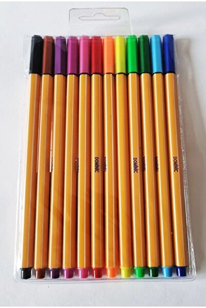 Modellino 12'li Fineliner Keçe Uçlu Kalem Pvc Çantalı