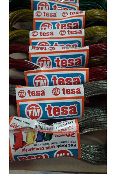 meloşa TESA PVC KAPLI ÇELİK ÇAMAŞIR İPİ 10 METRE 4 ADET