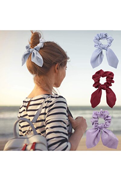 Cinderella Set de 3 cleme de păr pentru femei cu eșarfă - clemă de păr elasti...