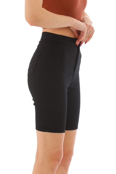 BİKELİFE Schwarze Lycra-Shorts mit hoher Taille für Damen