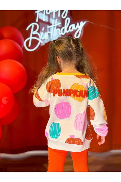 GÖKJOY BUTİK Premium Comfortable Molded Cotton Girl's Set - Print and Embroidery Detail