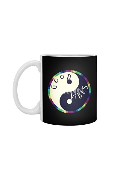 Fizello كوب Bruh Brigade Good Vibes Rainbow باللون الأبيض، هدية، مهر، عرض