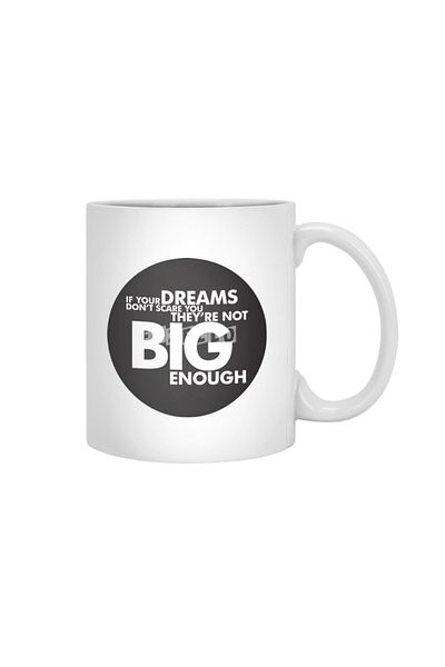 Fizello Dreams Quote - كوب أبيض بتصميم دائري، هدية، مهر، حامل عرض