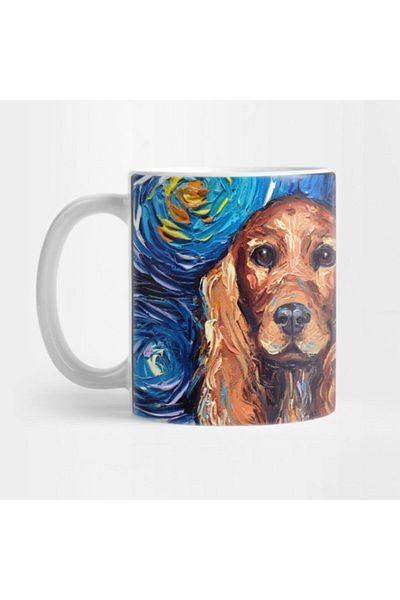 TatFast كوب Red Cocker Spaniel Starry Night، هدية، مهر، عرض
