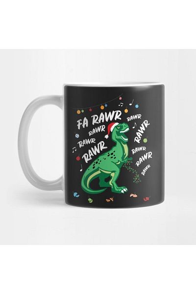 TatFast Fa Rawr Dinosaur Rex - هدية وعرض كوب عيد الميلاد المتصادم