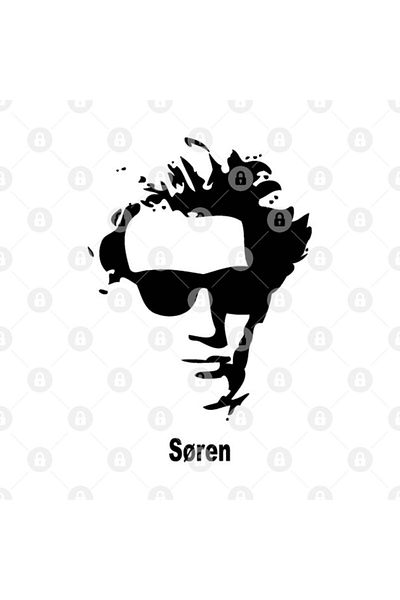 TatFast كوب كاتب Soren Kierkegaard مع النظارات الشمسية صورة فلسفية ممتعة لعشاق الكتب