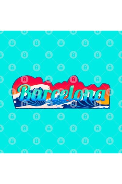 TatFast Barcelona Surfing Beach In Summer Vintage Typography Mug