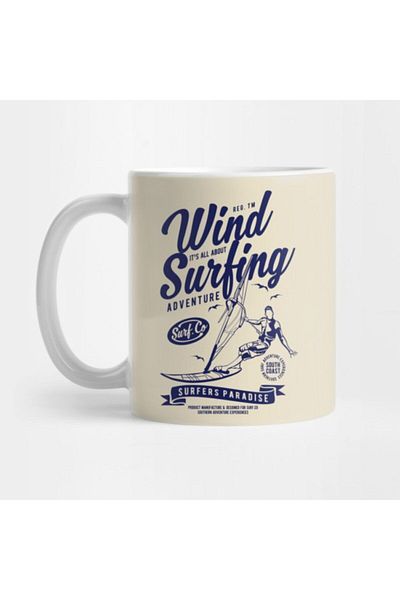 TatFast Wind Surfing Mug, Gift, Dowry, Presentation Holder