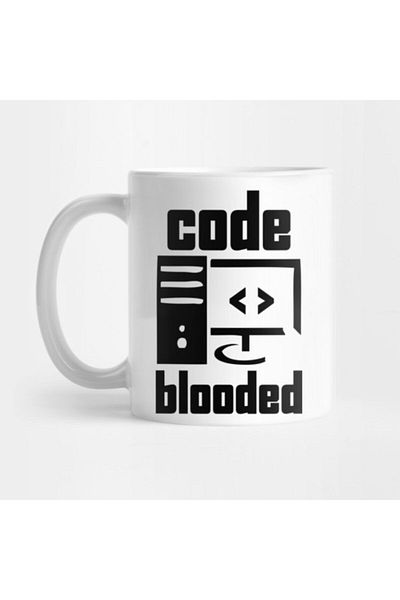 TatFast Desktop Computer Coded Blooded Funny Mug - Gift, Dowry, Presentation