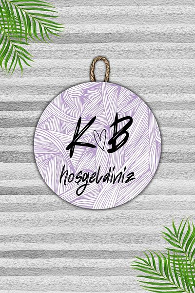 Dormot Home Modern Door Ornament - Purple Digital Wood Printing - Individual Custom Design Outdoor Door Ornament