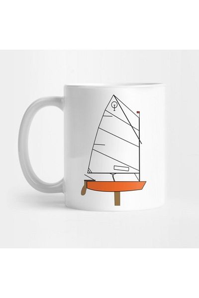 TatFast Optimist Sailing Dingy - Pumpkin Mug Gift Dowry Presentation