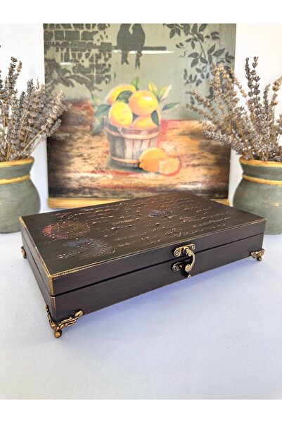 LARTEWOOD Ahşap Takı Kutusu, Organizeri, Dolabı 12 Bölmeli Kolye Küpe Yüzük S...