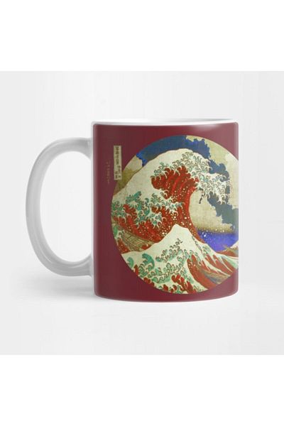 TatFast كوب Kanagawa Mount Fuji Erupting - هدية ومهر وعرض