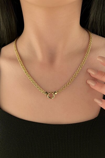 Fiyonk Kuyumculuk 14 Ayar Altın Ince Boy Örgü Kolye Sarı