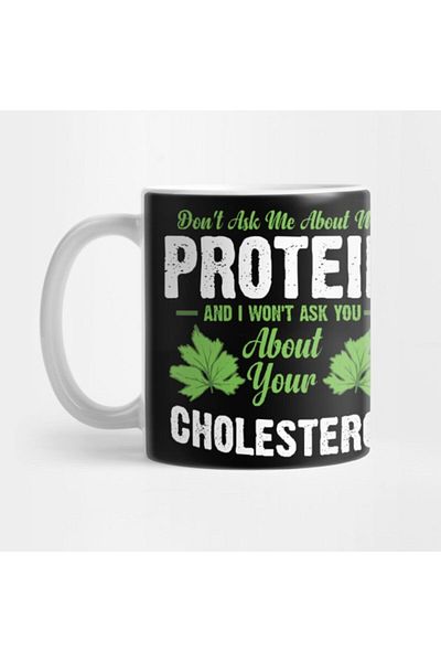 TatFast Don't Ask Me About My Protein And I Won't Ask You About Your Cholesterol Mug