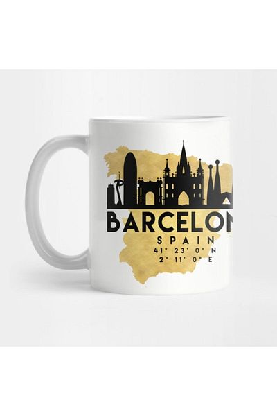 TatFast Barcelona Spain Skyline Map Art Trophy, Gift, Dowry, Presentation Holder