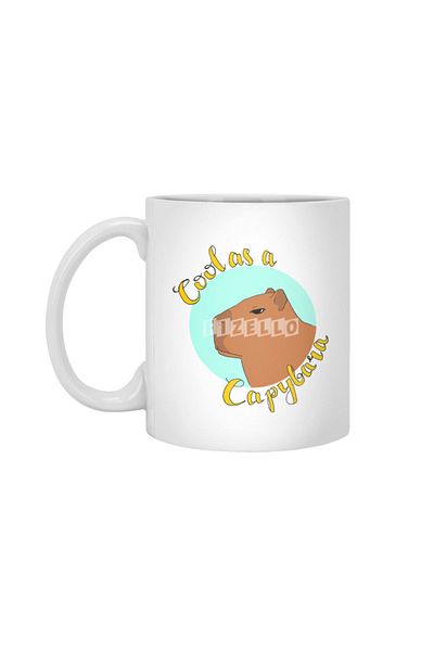 Fizello Cool As A Capybara White Mug، هدية، مهر، عرض