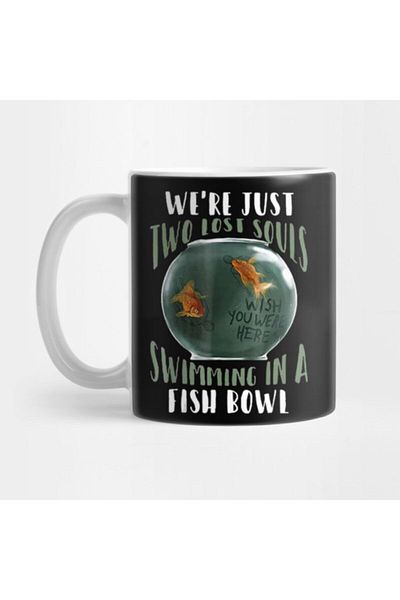 TatFast Gift Presentation for Enemies - Double Corner Swimming Fish Bowl Mug