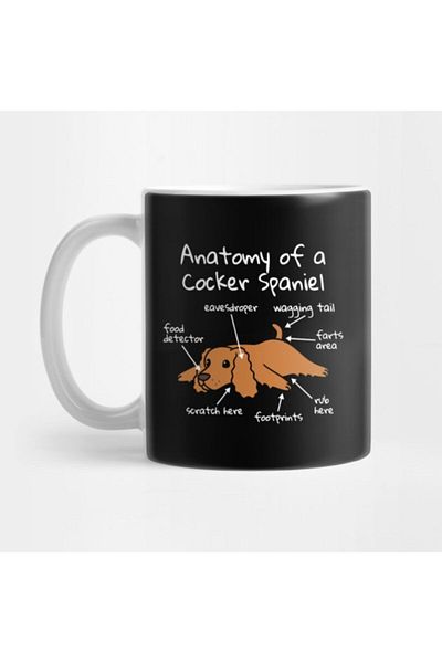 TatFast Anatomy of a Cocker Spaniel Mug, Gift, Dowry, Presentation