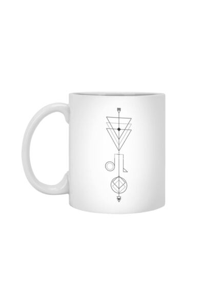 Fizello كوب أبيض من Leo Arrow Geometric Astrology، هدية، مهر، عرض