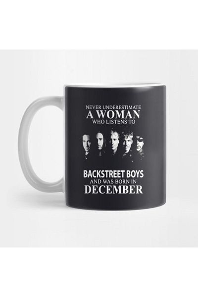 TatFast Never Underestimate A Woman Who Listens To Backstreet Boys And Was Born In December Rock Mug