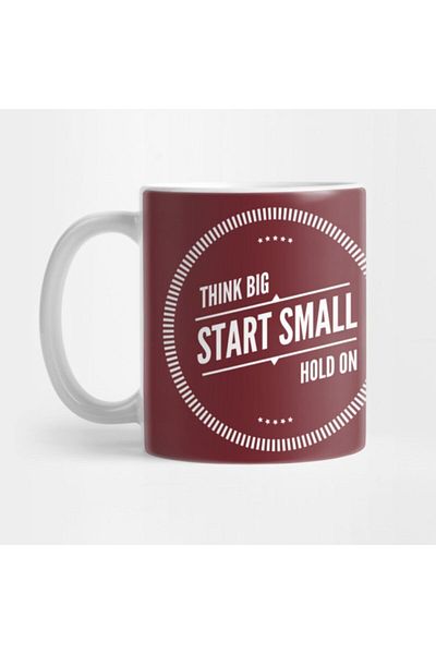 TatFast كوب صغير من Think Big Start، هدية، مهر، حامل عرض