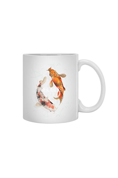 Fizello Japanese Koi Fish White Mug, Gift, Dowry, Presentation Holder
