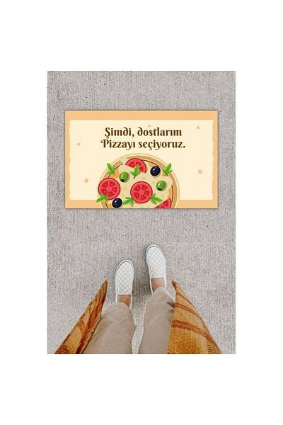 Dormot Home LV Digital Printed Decorative Pizza Powder Door Mat