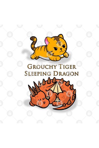TatFast Grouchy Tiger Sleeping Dragon Mug, Gift, Dowry, Presentation